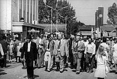 Politiker Prominenz auf der Welser Messe 1968